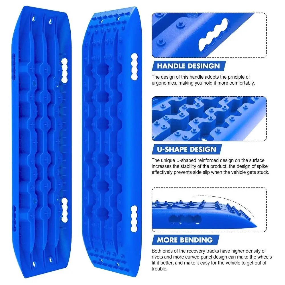 X-BULL for X4 Recovery tracks 10T 2 Pairs/ Sand tracks/ Mud tracks/ Mounting Bolts Pins Gen 2.0 -Blue