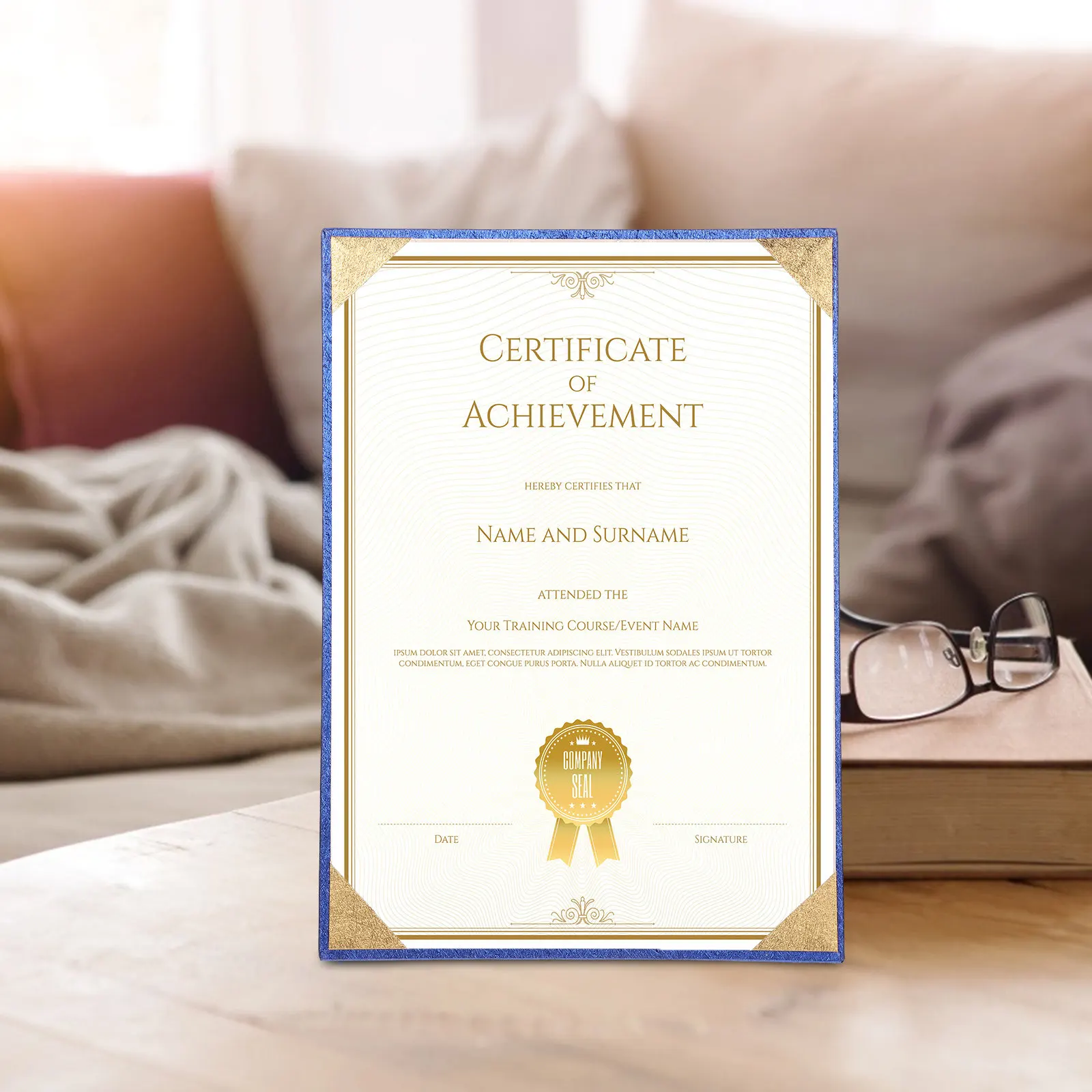 1장의 빈 증명서 용지, 고급 두꺼운 무광 마감 디플로마 내부 라이너, 상장, 증명서, 졸업, 학교용