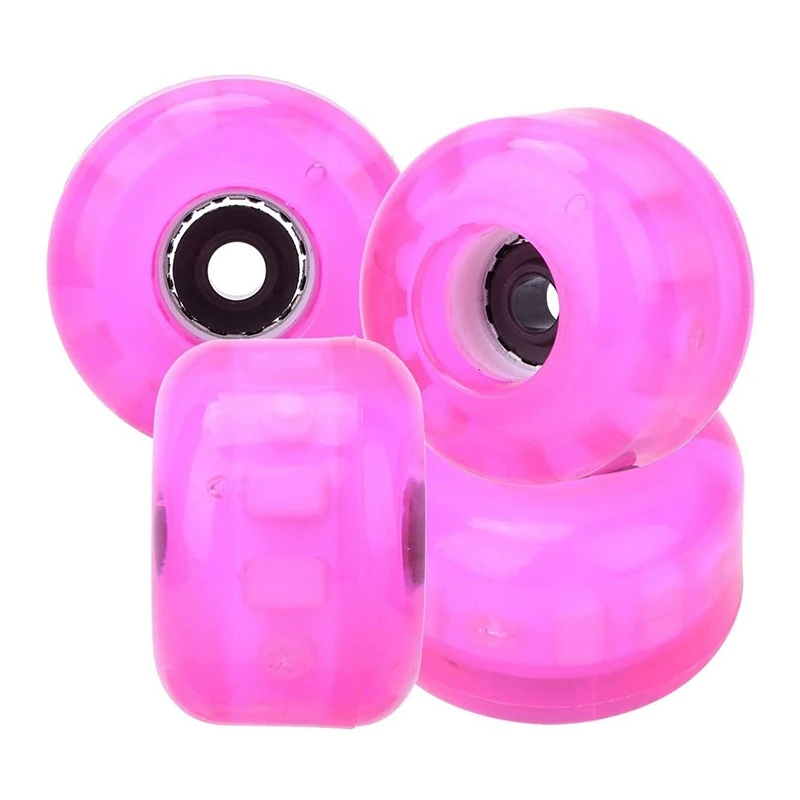 스케이트보드 교체 휠 세트, PU 깜박이는 스케이트보드 슬라이딩 휠, 롱보드, 54x36mm, 4 개
