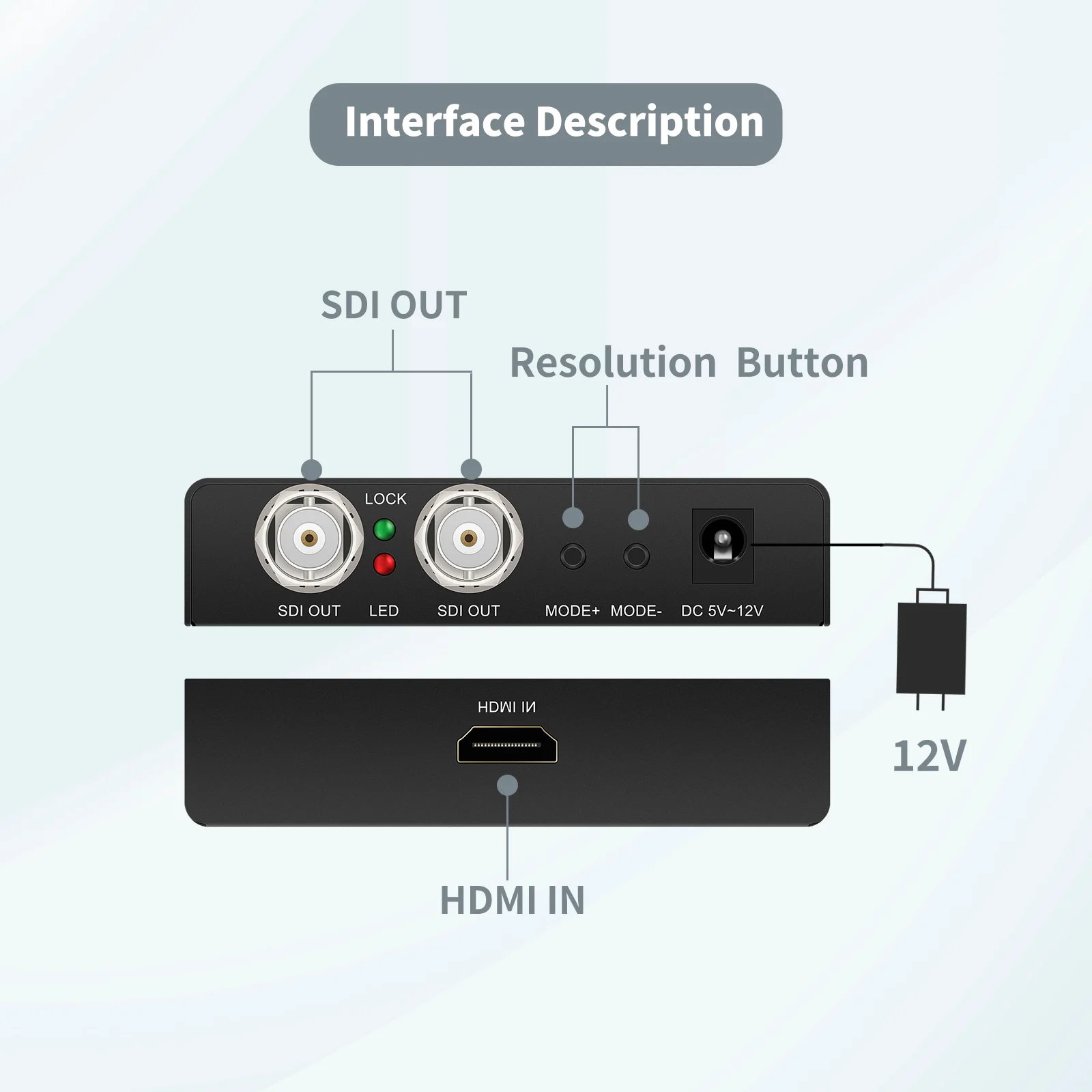 Wiistar HDMI to SDI �����Ϸ� ������, TV DVD ����Ϳ�, 1080p Ǯ HD 2 ��Ʈ, SD-SDI/HD-SDI/3G-SDI BNC SDI