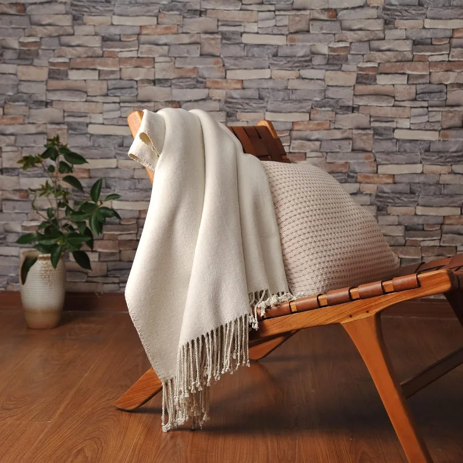 Luxurious Silk Throw Blanket with HandKnotted Fringe for Cozy Living Room or Bedroom Decor Naturally Soft and Breathable Fabric
