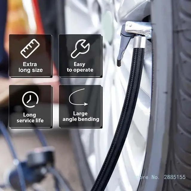 Prolunga Per Gonfiaggio Pneumatici KAPSING - Tubo Gomma 36,5 Cm Con Adattatore Per Auto, Moto E Bici - Foto 3