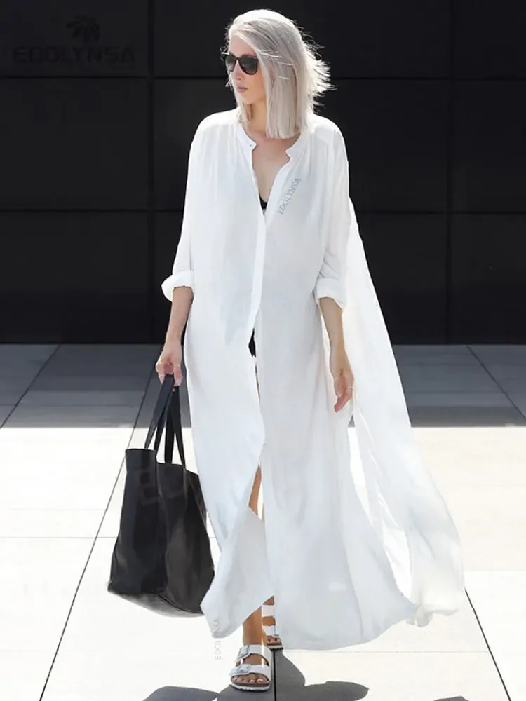 Women Summer Beachwear Long Kaftan Beach Dress Tunic Bathing Suit Cover-up swimsuit cover beach cover