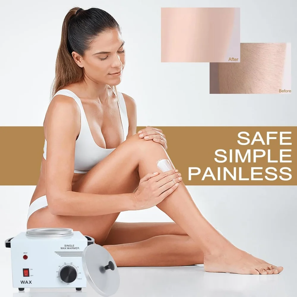 Wax Warmer for Hair Removal Professional Single Wax Warmer Pot Melter Adjustable Temperature Compact for SPA Salon Machine