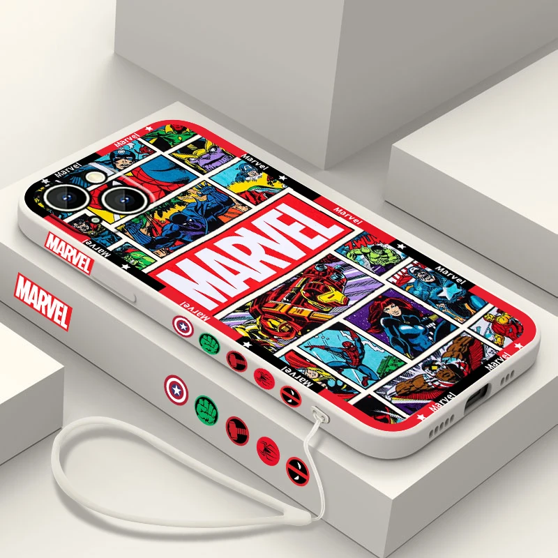 thumbnail image 1 of Marvel Avengers Poster Phone Case para Apple iPhone 15 14 13 12 11 Pro Max Plus 8 7 SE Liquid Left Rope Capa Cover, 1 of 5