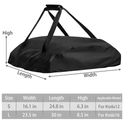 Waterproof 420D Oxford Fabric Pizza Oven Cover - Dustproof BBQ Accessory - L (Black)