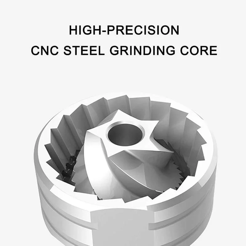 Updated High Class CNC Processing Chestnut Aluminum Shell Stainless Steel Axis Burr Portable Hand Crank Manual Coffee Grinder