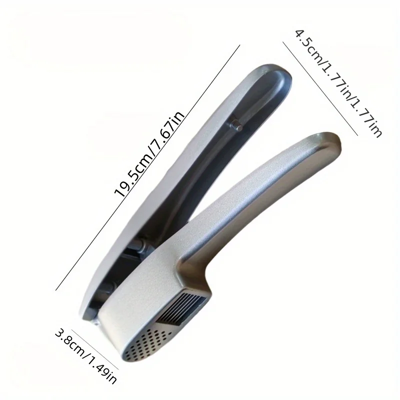 Garlic Press & Slicer 2 in 1 - Aluminium Garlic & Ginger Mincer and Slicer - with Slicing and Grinding - Kitchen Cooking Tools