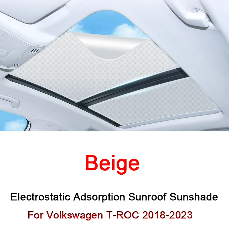 

For Volkswagen T-ROC 2018-2022 2023 Electrostatic Adsorption Car Roof Sunshade Skylight Blind Shading Windshield Sunroof Cover