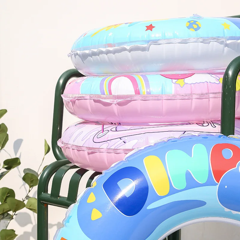 Inflatable Toys Kawaii Kuromi Swimming Ring Cartoon Cute Anti-rollover Kids' Floats Inflatable Baby Swimming Ring Kids Gift 4
