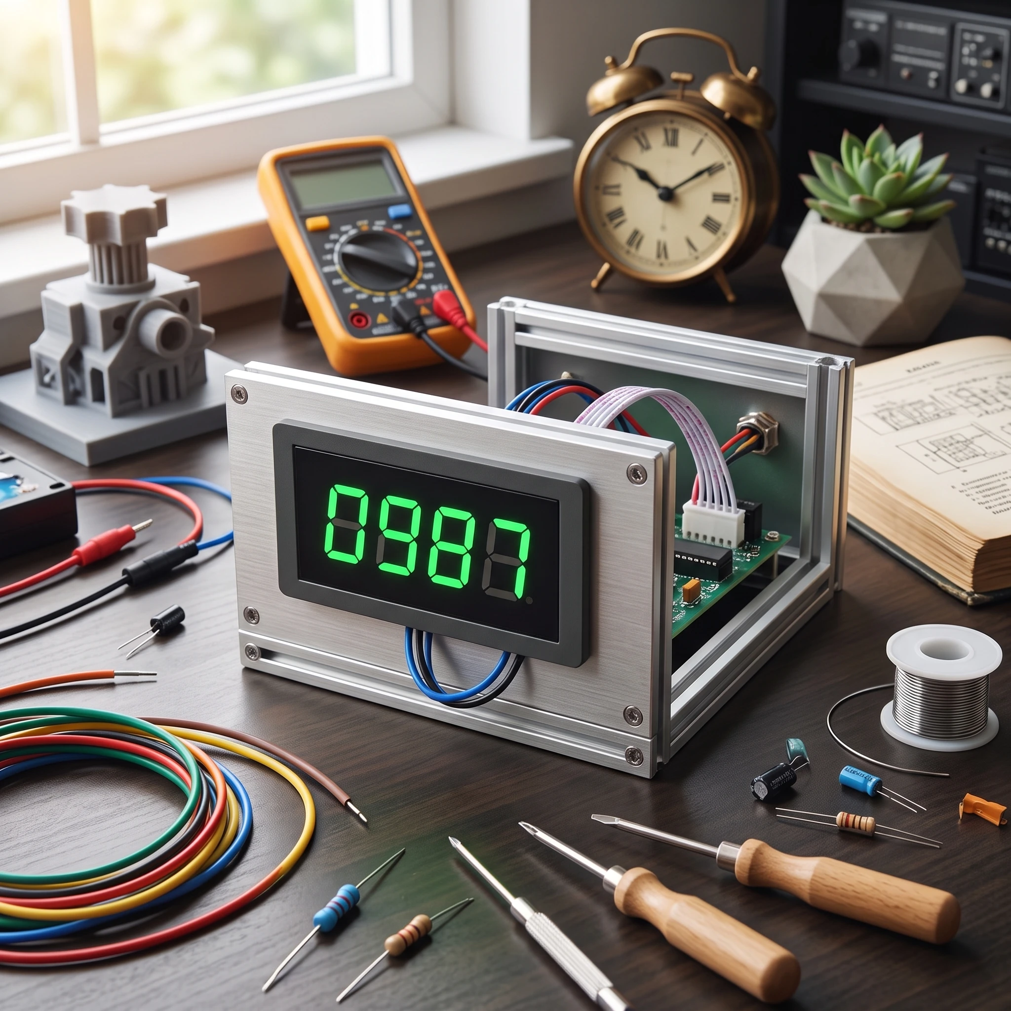 Enhanced LED Digital Display Panel Counter with Cable