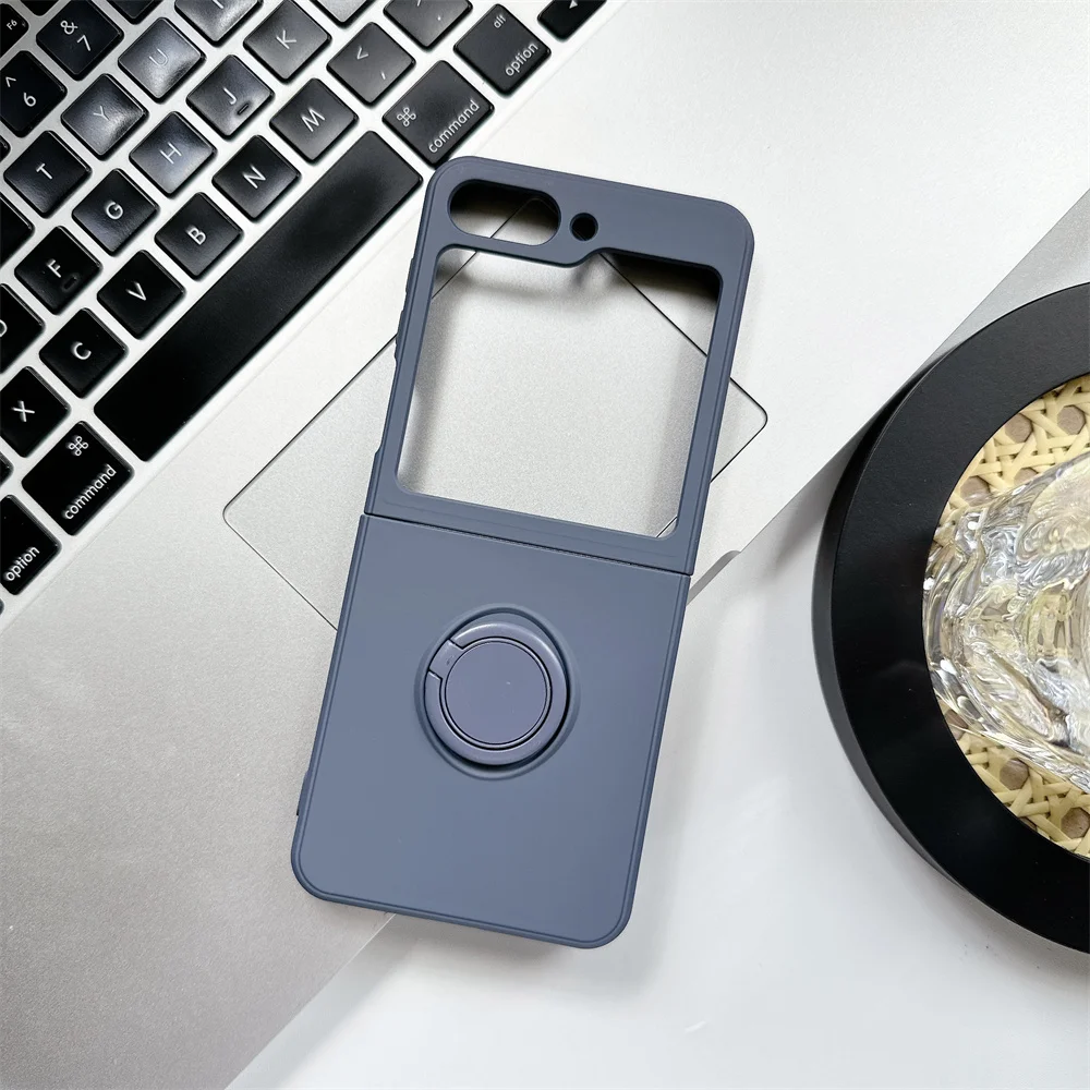 Luxurious Magnetic Ring Stand Silicone Phone Case with Bracket Skin Feel