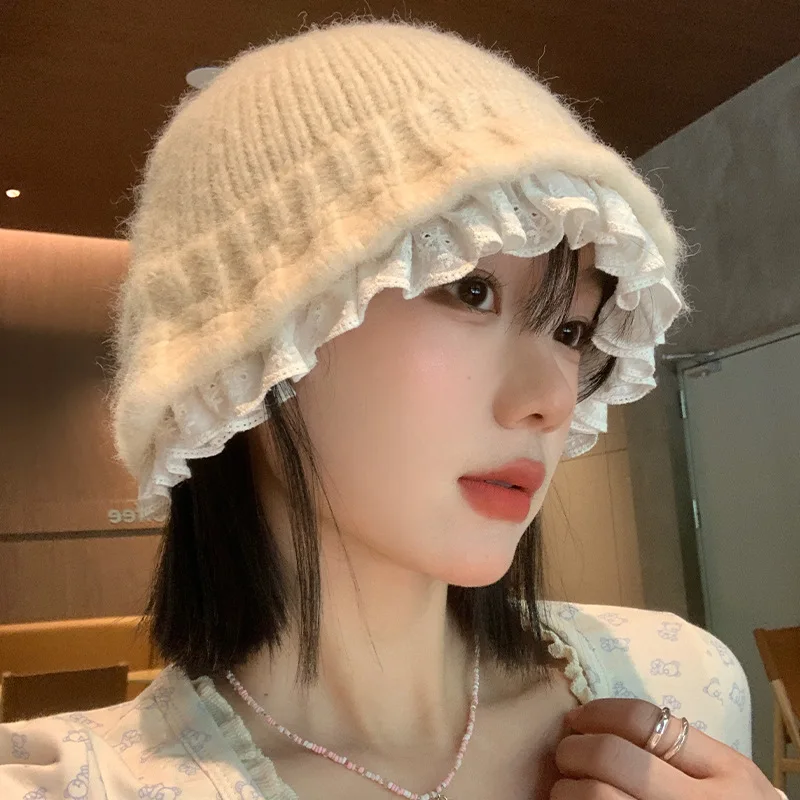New Knitting Bucket Hat Women Autumn Winter Cold Proof Thicken Fisherman Hats Casual Warm Beanies Panama Caps for Women Hats