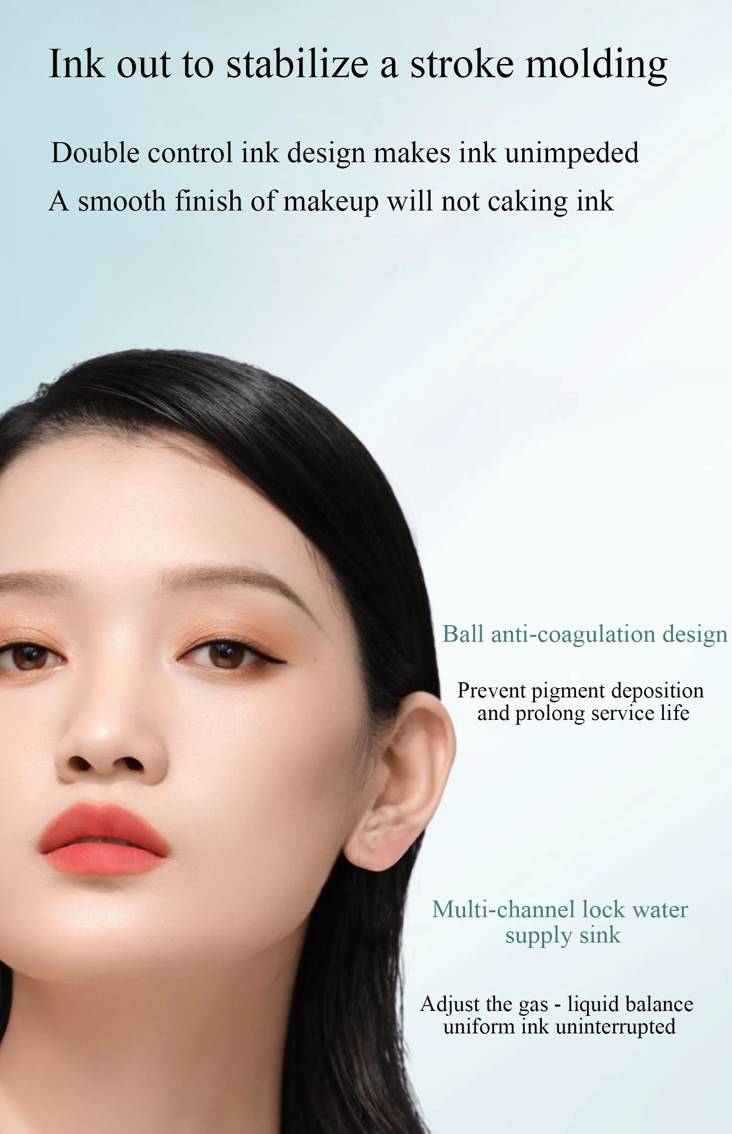 TIMAGE Eyeliner Black Fluid Liquid Eyeliner Long Lasting Waterproof And Does Not Smudge Super Fine Eye Liner Pen 5