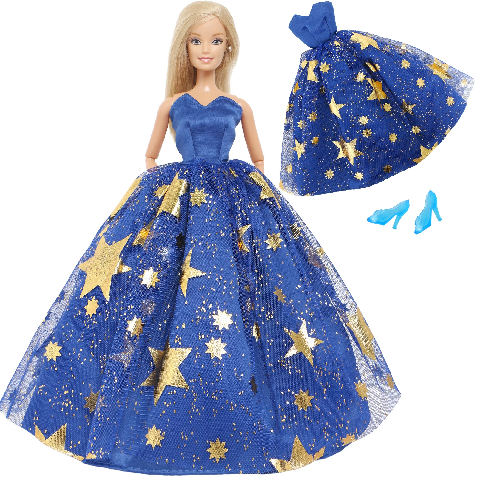 Princesa vestido para boneca barbie, vestido elegante com rendas, saia,  véu, chapéu, acessórios, festa de casamento