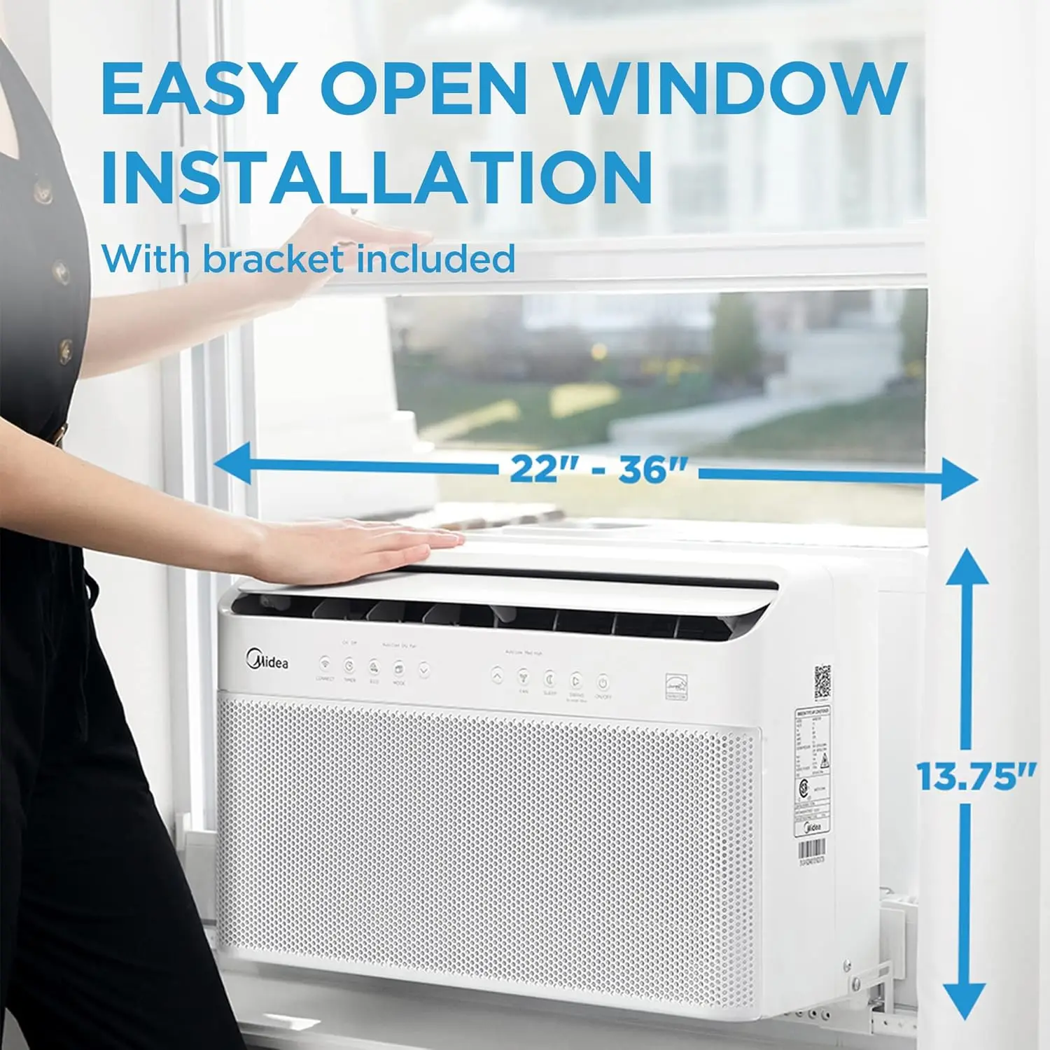 10,000 BTU U-Shaped Smart Inverter Window Air Conditioner–Cools up to 450 Sq. Ft., Ultra Quiet with Open Window Flexibilit 6