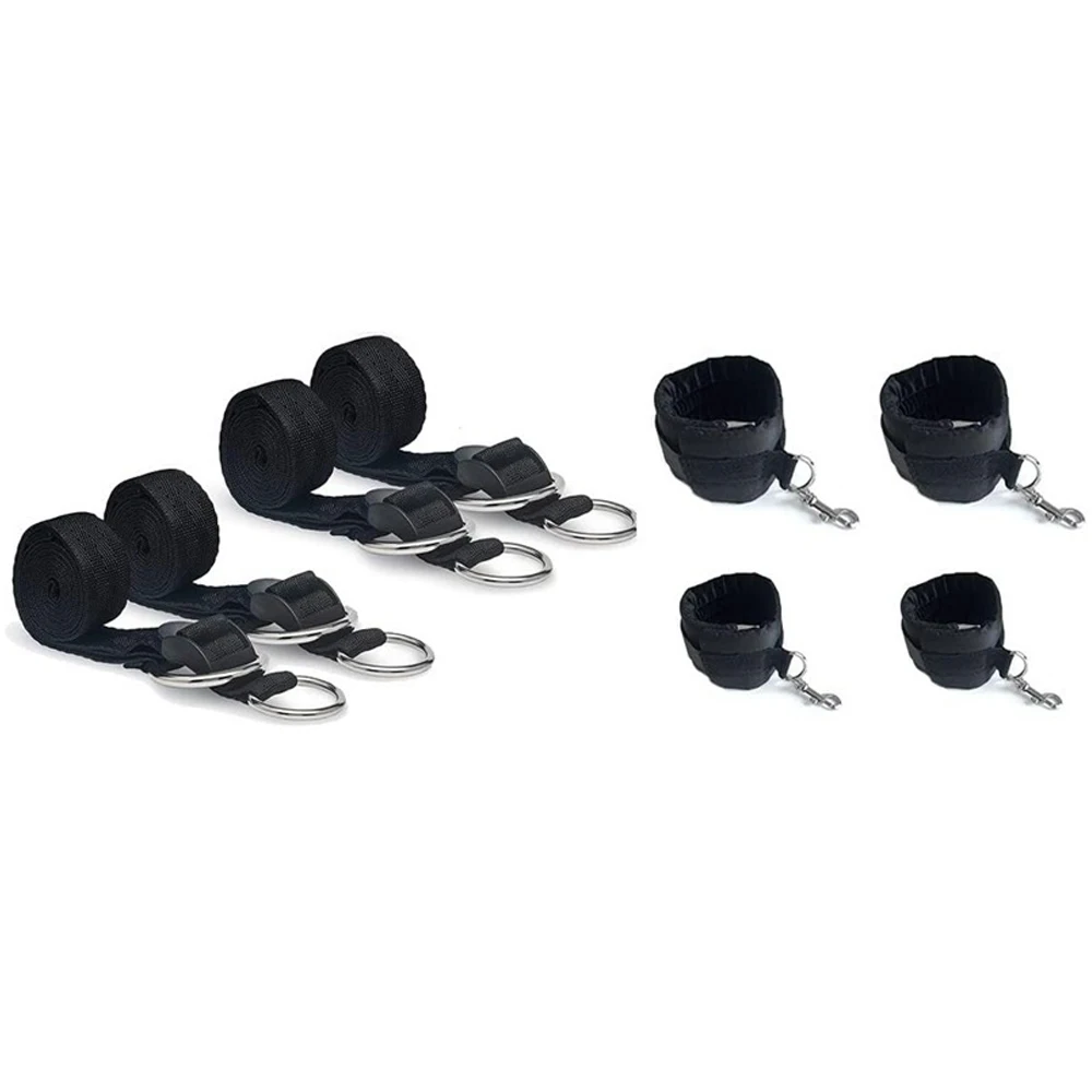 Sex Bed Bondage Set BDSM Handcuffs Ankle Restraints Adult Sex Games Bondage Bed Straps Erotic SM Sex Toys For Women Couples Cuff