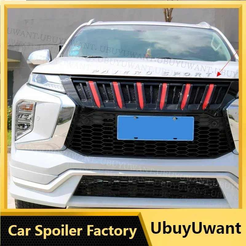 

Fit FOR Mitsubishi Pajero Sport Auto Grille Auto Front Mesh Exterior Mask Trims Covers Front Bumper ABS Modified Grill Grills