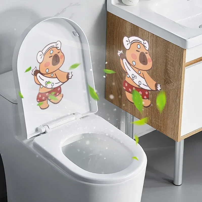 1/10PCS Toilet Deodorant Stickers Cartoon Animal Felt Poster Bathroom Flower Fragrance Odor Removal Sticker Toilet Sink Decor