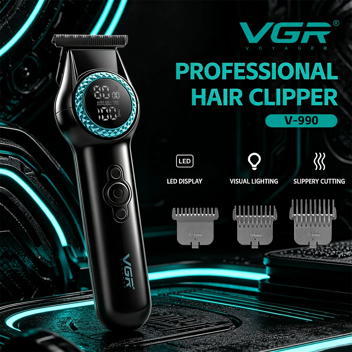 Professional Cordless Hair Trimmer and Clipper for Men - High-Speed 8000 RPM Electric Barber Tool