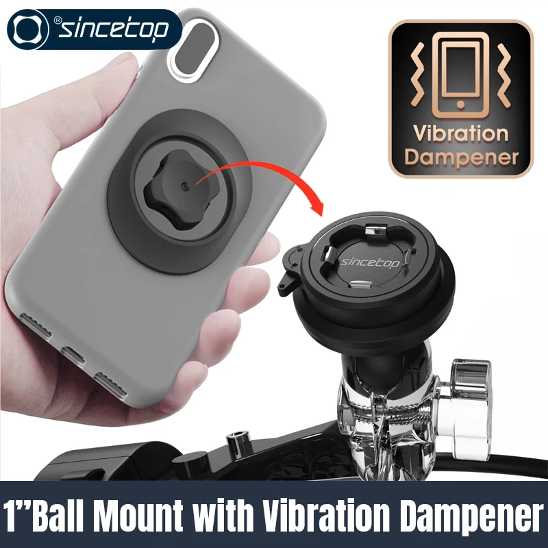 2022 New 1 Inch Ball Motorcycle Phone Holder with Vibration Dampener