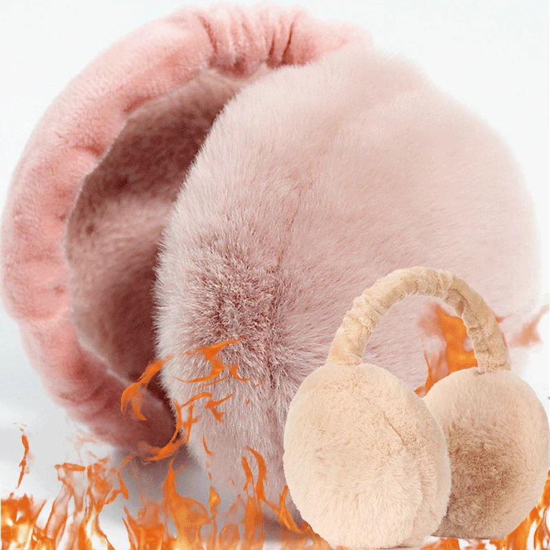 

Winter Warm Ear Muffs Women Fluffy Earmuffs Men Plush Earmuffs Winter Ear Warmers Solid Color Soft Casual Ear Muffs Earlap