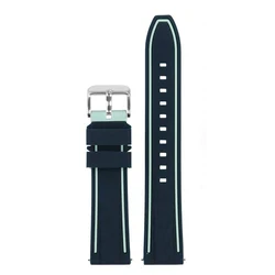 Dual-Tone Silicone Sport Strap with Quick Release 20mm - moonswatch (Royal lime silver)
