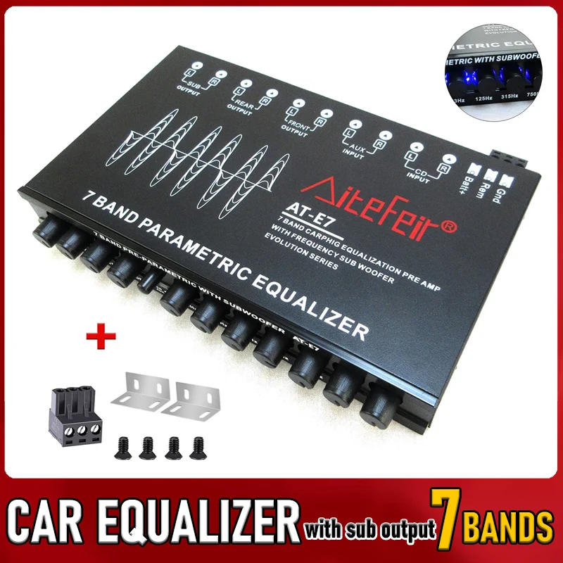 7BandCarAudioEqualizerLEDAdjustable7BandsEQCarAmplifier