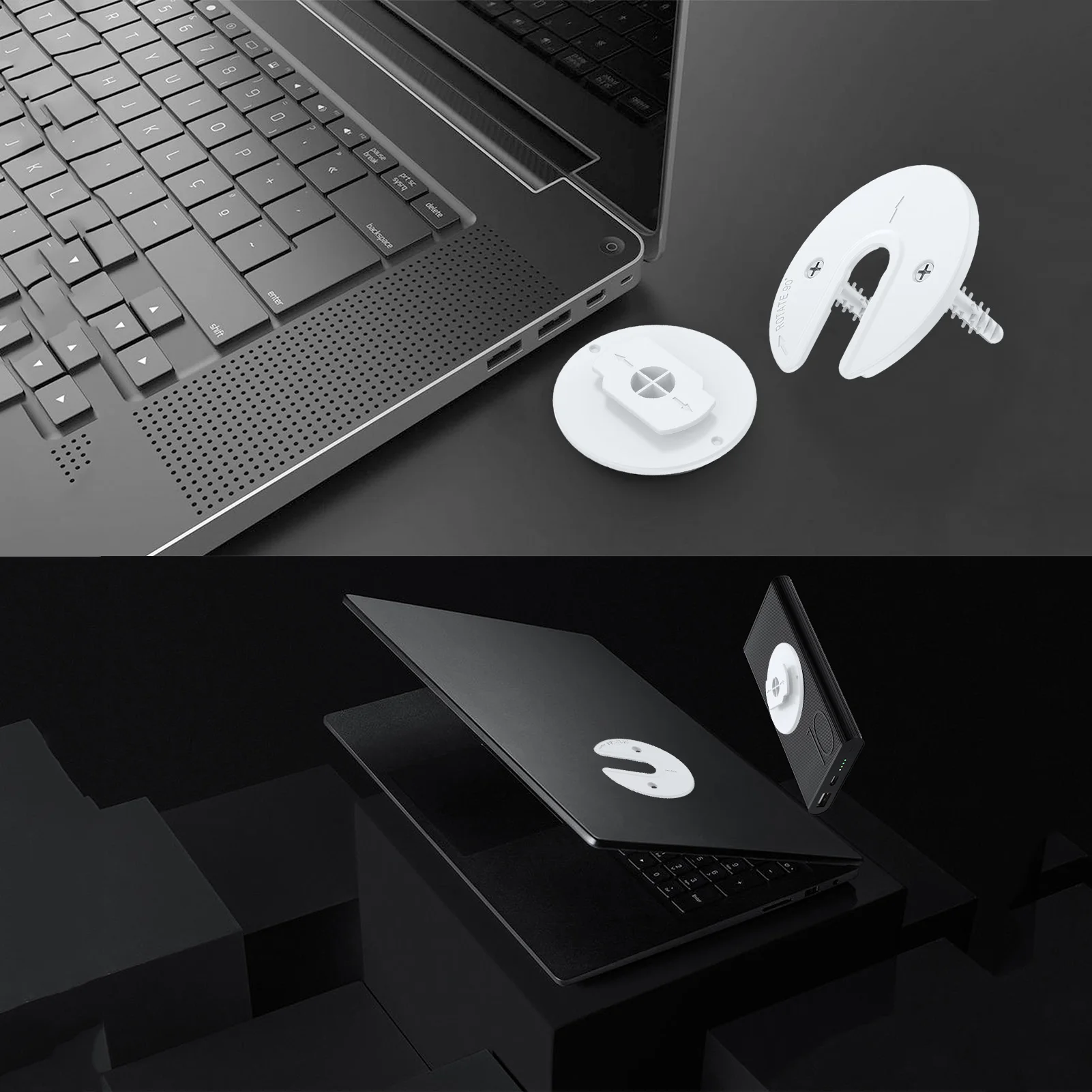 라우터 태블릿 벽 마운트 조절 가능 90도 회전 태블릿 ??홀더 ForIpad/Kindle/e-Reader 범용 태블릿 지원 브래킷