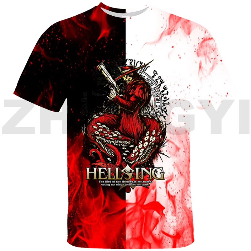 

Hellsing Tshirt Japanese Manga Alucard Eyes Tees O-Neck Women Casual Sport Oversized T Shirt Children Anime Tshirt Mens T Shirts