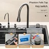 SUS304 stainless steel Feiyu Waterfall  large vegetable household handmade kitchen sink Left Side Drainage 2