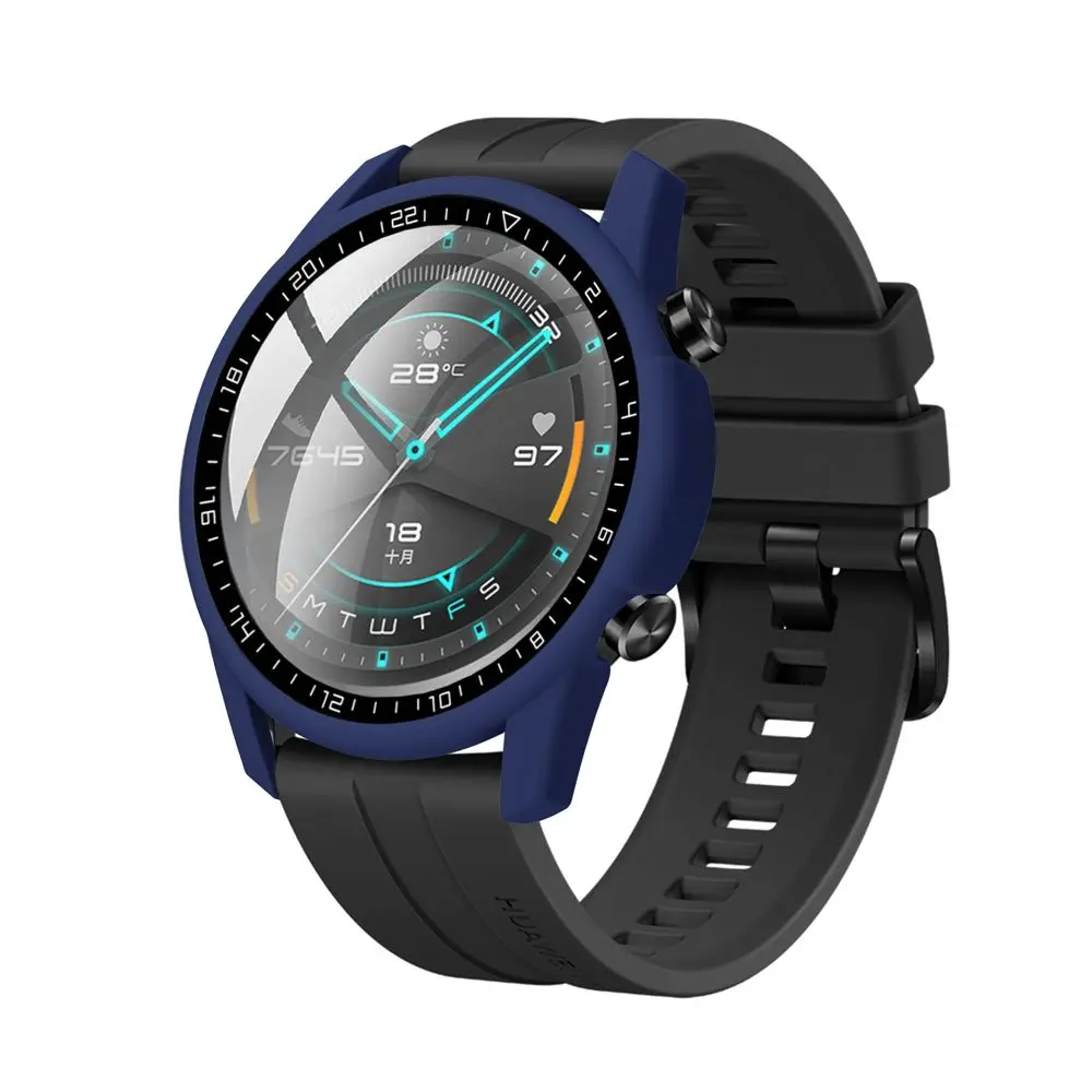 Premium Watch Case with Tempered Glass Screen Protector - Durable PC Shell with Dial Scale Cover