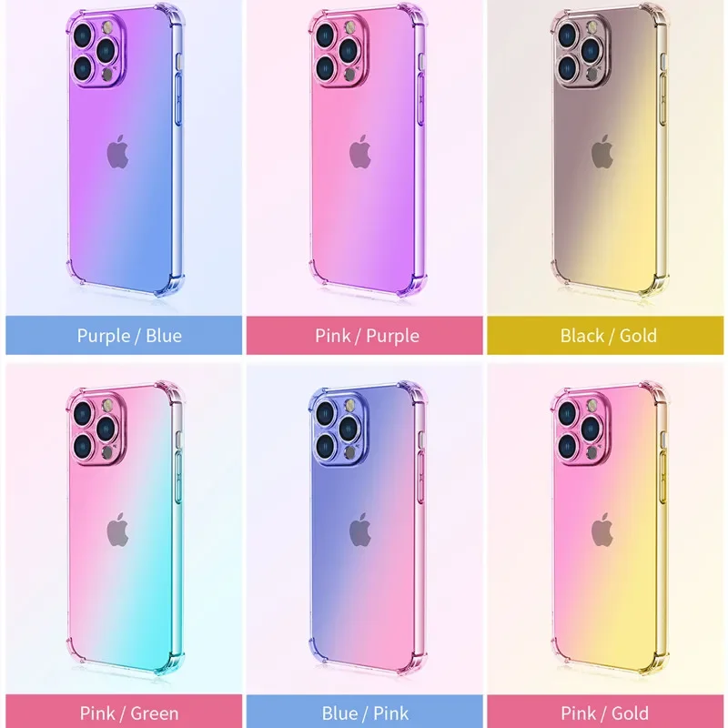 Gradient Airbag TPU Shockproof Phone Case Cover