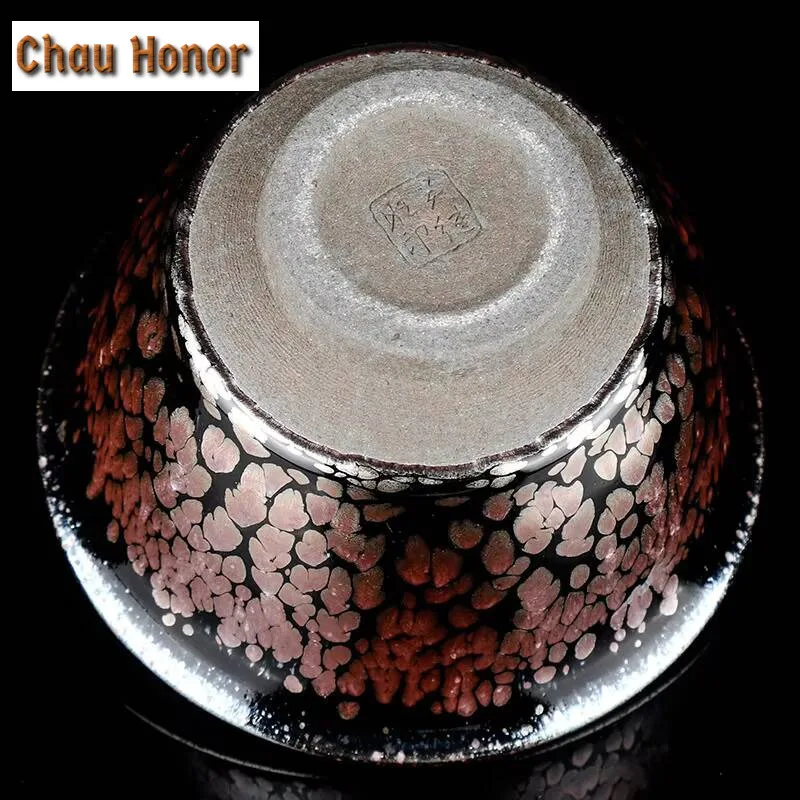 150ml Boutique Oil Droplets Raw Ore Iron Tire Jianzhan Ceramic Sancai Gaiwan Handmade Tea Tureen Kung Fu Tea Bowl Gift Packaging