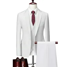 גברים של עסקים טרייל מעיל מכנסיים גבוהה סוף מסיבת חתונת חתן חליפת 2 חתיכות סטי מכנסיים מעיל גדול גודל בלייזר s 5XL 2022|Suits|  