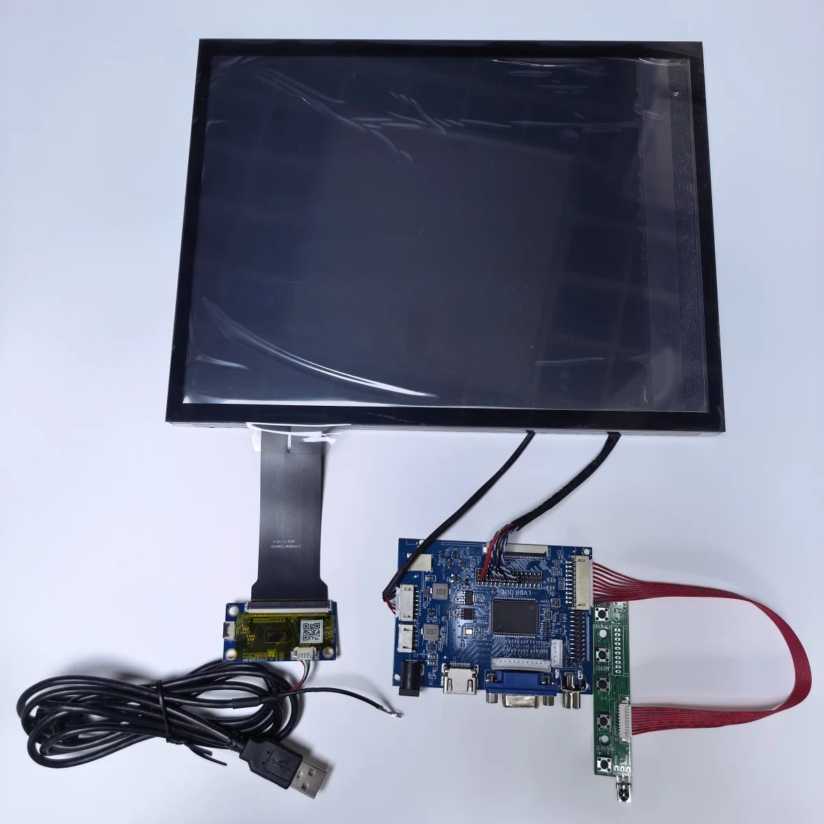 12.1인치 산업용 의료용 터치 디스플레이 모듈 IPS 1024X768 USB 플러그 앤 플레이 10포인트 정전식 스크린
