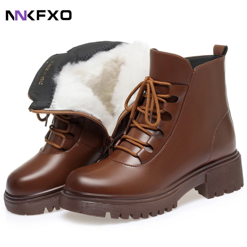 

Женские ботинки из натуральной кожи, на меху, Размеры 35-41