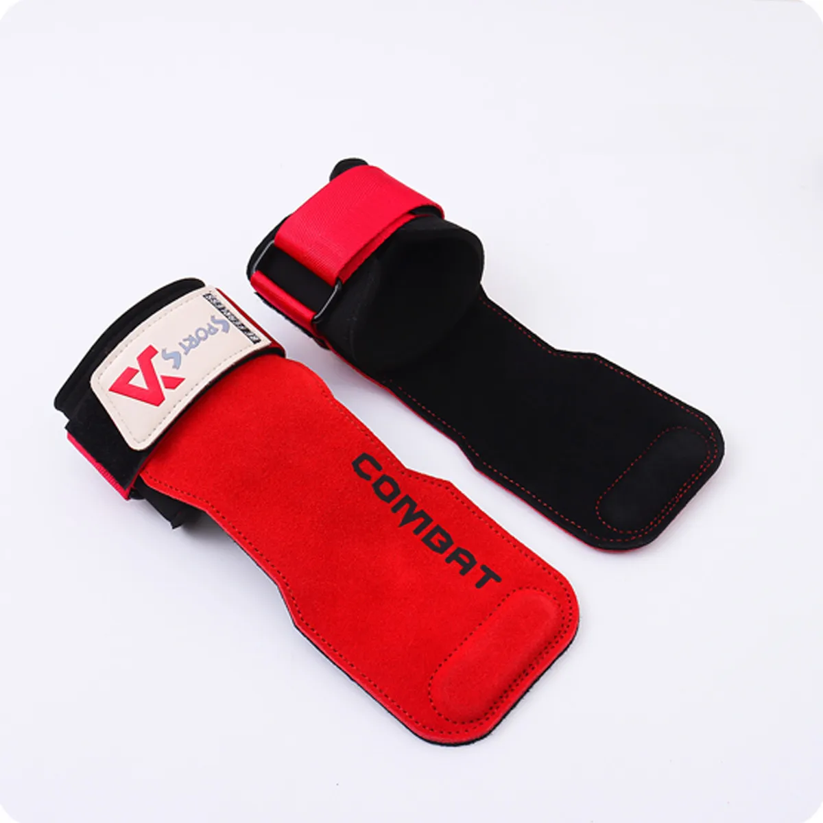 Professional Cowhide Gym Gloves Grips Anti-Skid Weight Power Belt Lifting Pads Deadlift Belt Workout Palm Protection 1Pair Pads 6