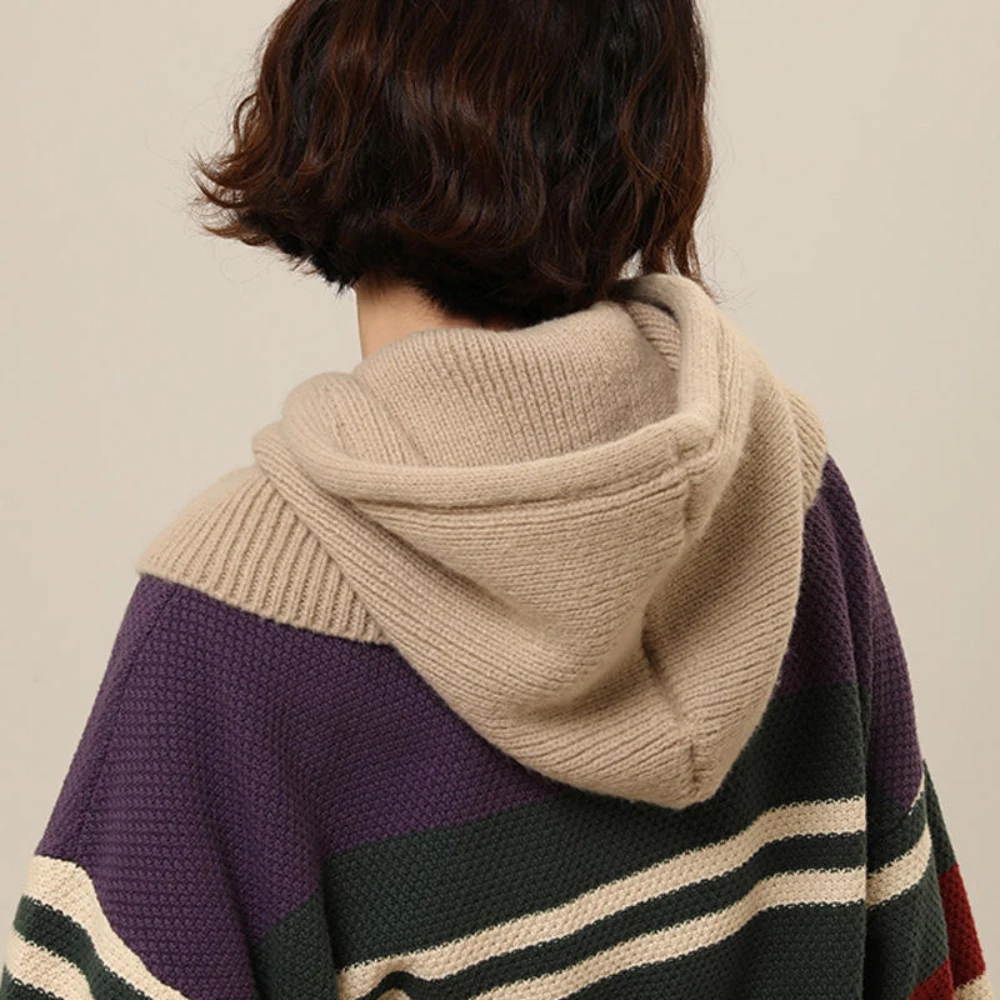 Autumn and Winter Balaclava Hat - Elastic Hooded with Snap Closure, Thickened Warm for Men/Women, Lightweight Skiing Face Mask