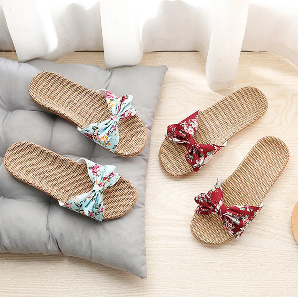 New Summer Ladies Slippers Outdoor Beach Sandals Bohemian Ethnic Style Handmade Espadrilles Platform Slippers Flip Flops Women