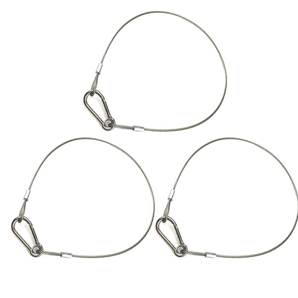 3pcs Stage Lights Safety Cables ,Stainless Steel Security Rope for Party Lights DJ Light Stage