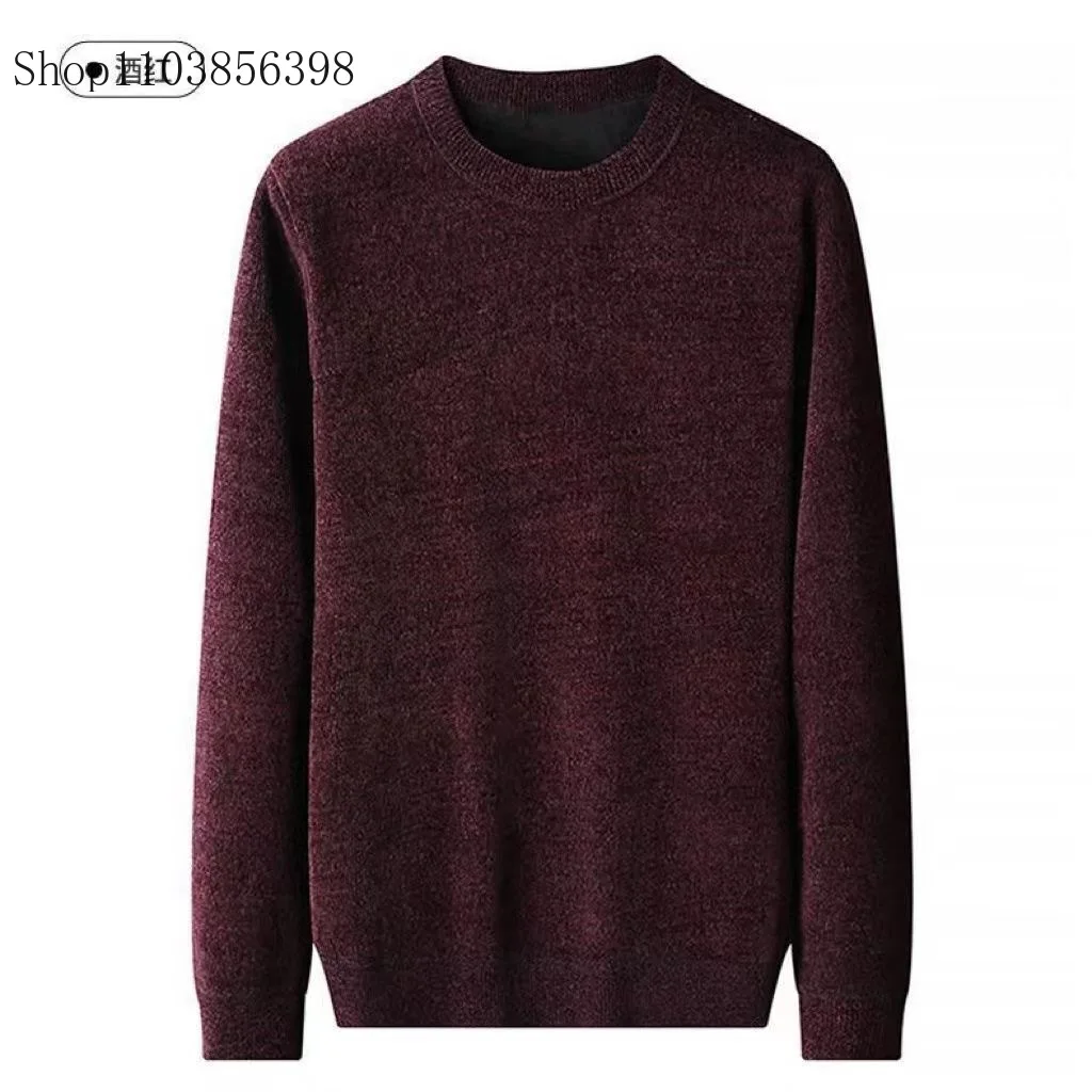 Men's Sweater Wool Warm Pullovers O-Neck Knit Winter Fit Tops Male Thick Knitwear Mens Jumpers Bottoming Shirt Plus Size 4XL 3XL
