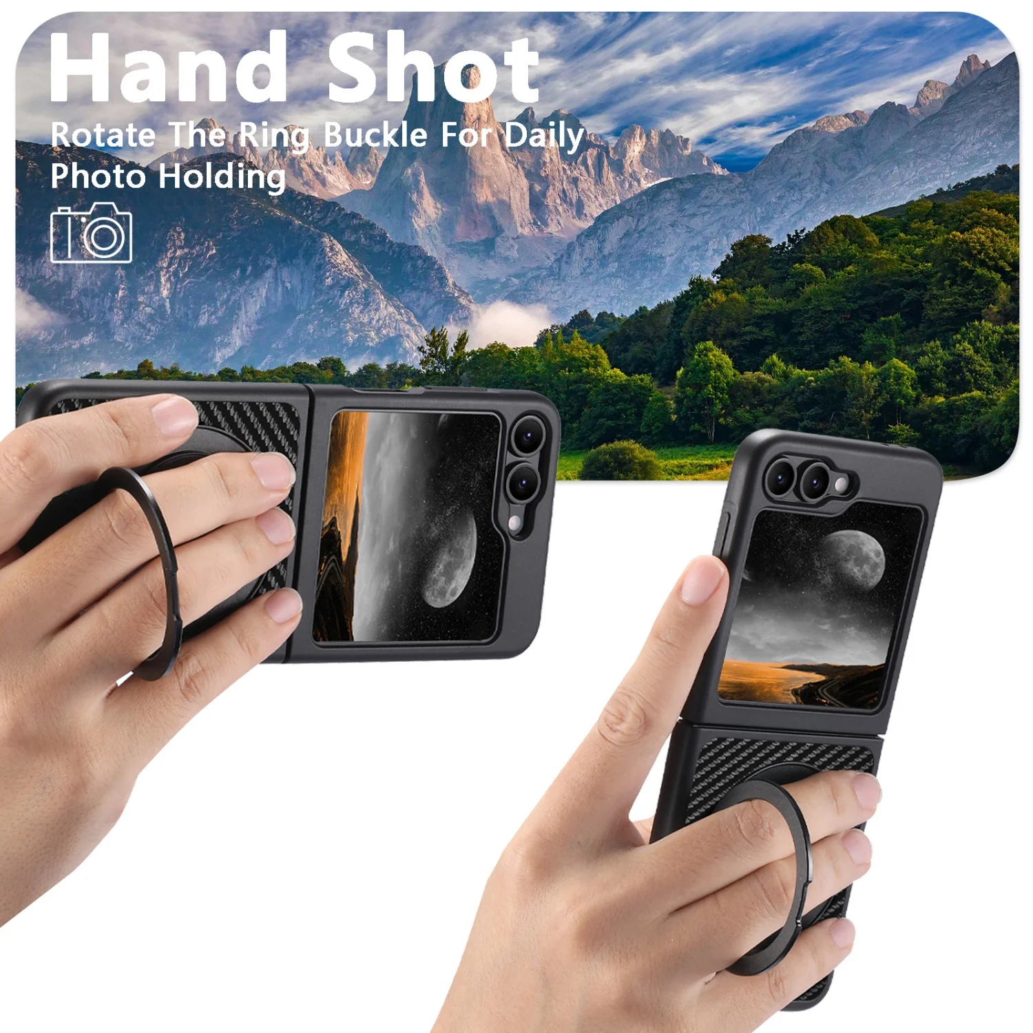 Complete Set Soft Rubber Magnetic Adhesive 360-Degree Rotating Stand for Wireless Charging Case