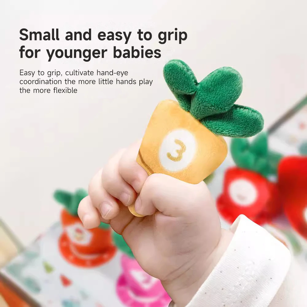 Montessori Plush Pulling Carrot Toy Children Early Education Hand Prehension Train Game Toy Kids Puzzle Sensory Development Toys