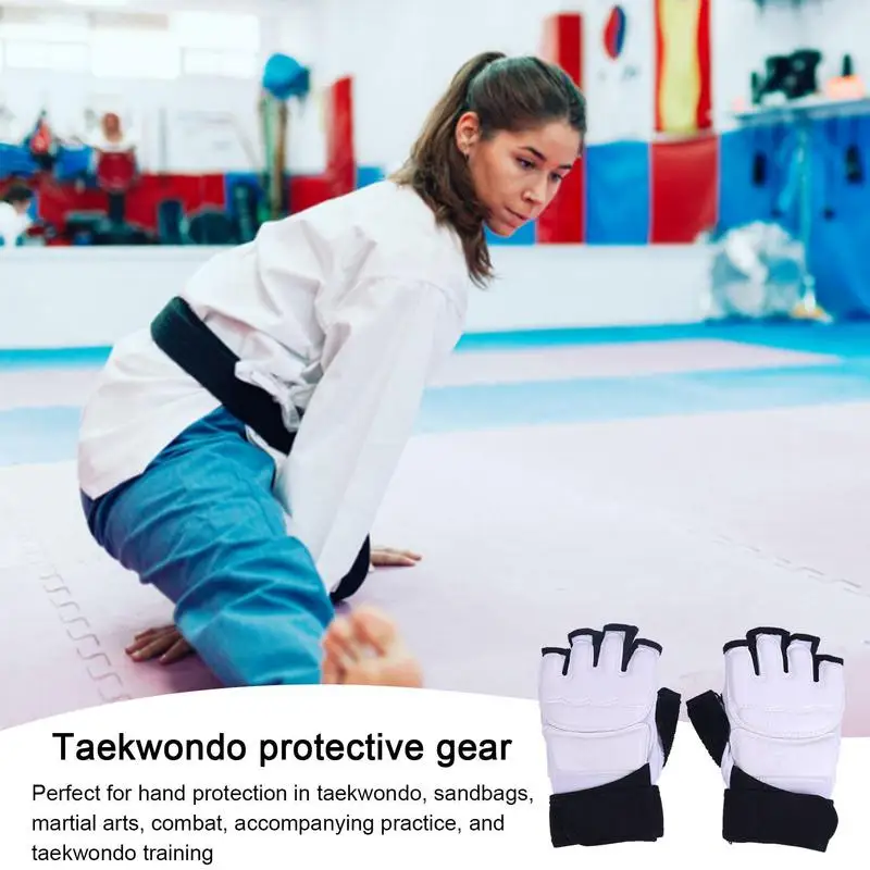 Taekwondo Gloves Foot Protector Taekwondo Shoes Foot Socks Hand Protector Half Finger Boxing Gloves For Adult Child
