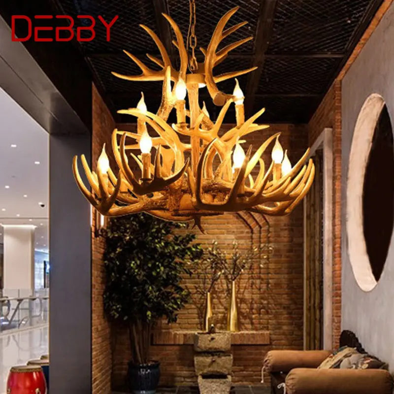 

TEMAR Contemporary Antler Ceiling Chandeliers Creative Design Lamp Pendant Light Fixtures for Home Dining Room Decor