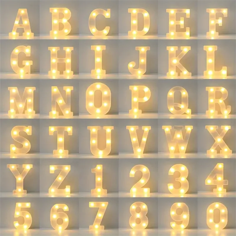 22cm LED warm light letters and numbers using batteries as home decoration light for proposals and birthday parties led letter light led number lamp