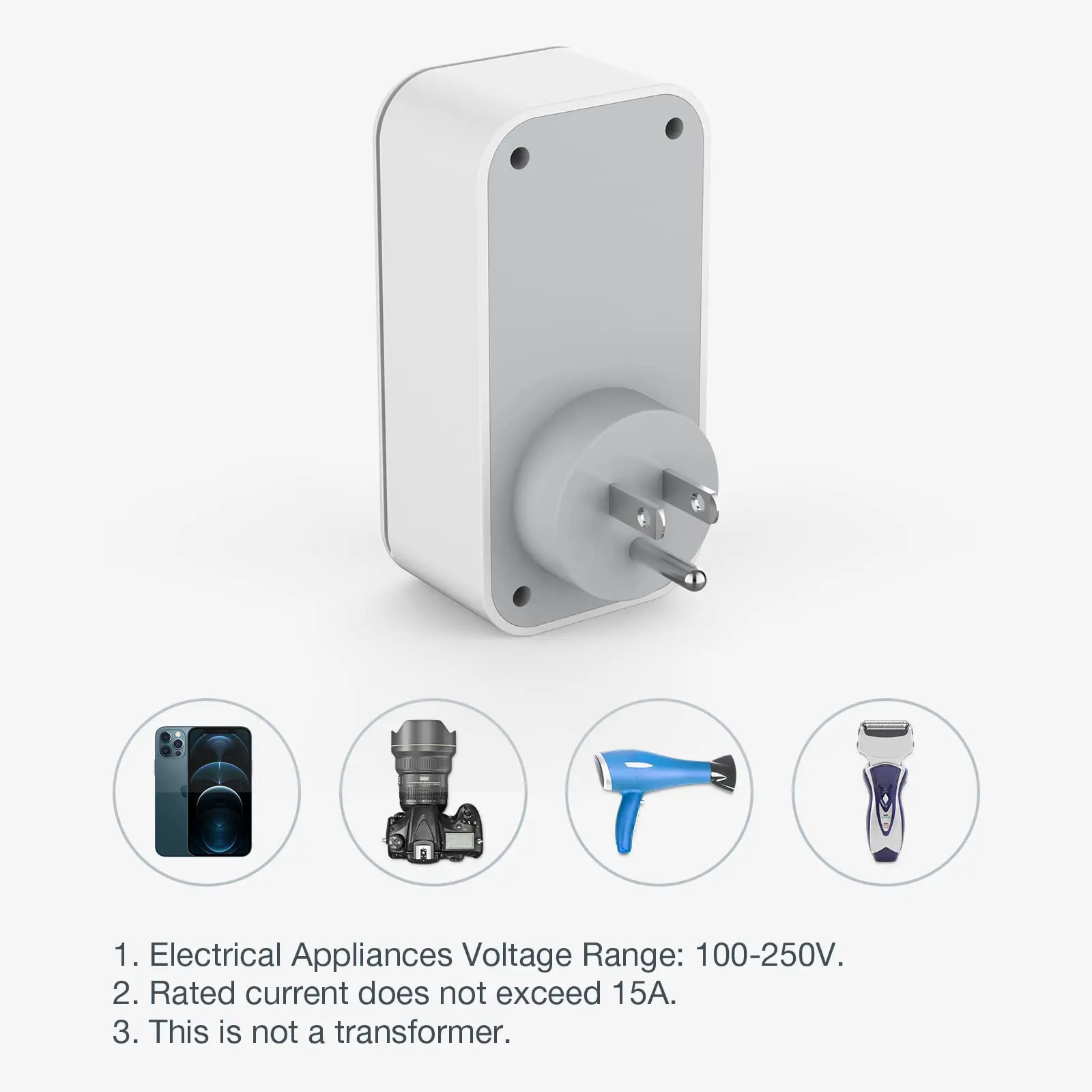 Power Plug Adapter Plug Adapter Electrical Socket TESSAN EU to US Travel Aadapter with 2 Outlets 3 USB 1 USB C Socket for Canada Thailand Mexico Travel Type B