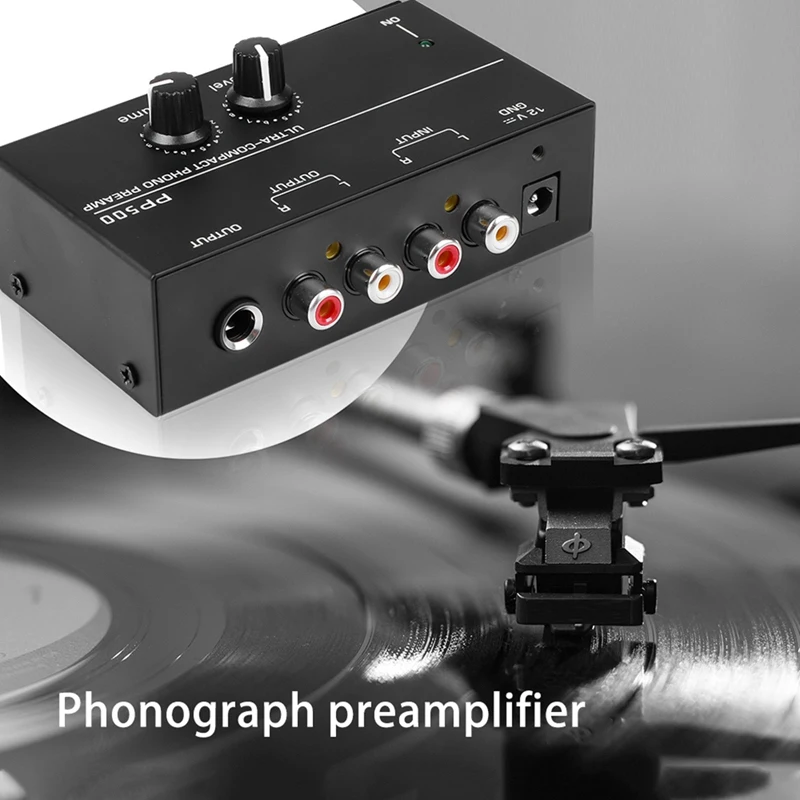 Ultra-Compact Phono Preamp PP500 With Bass Treble Balance Volume Adjustment Pre-Amp Turntable Preamplificador US Plug 3