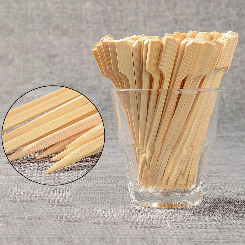 Disposable Bamboo Sticks Barbecue Tools Natural Bbq Bamboo Skewers Camping Party For Kabob Fruit Cocktail Party Bbq Tools 100x